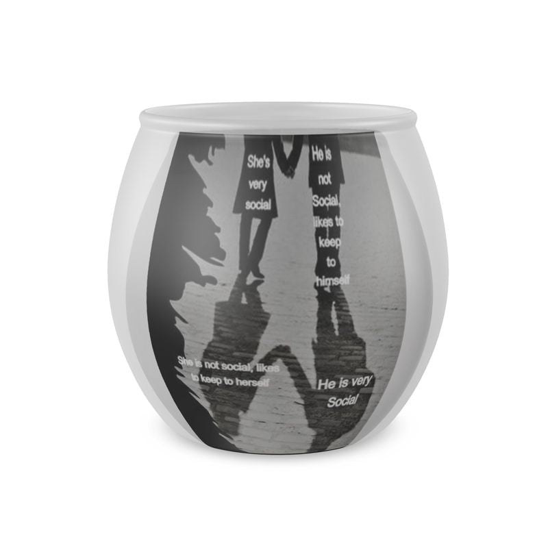 Know Your Shadow Glass Tealight Candle Holder